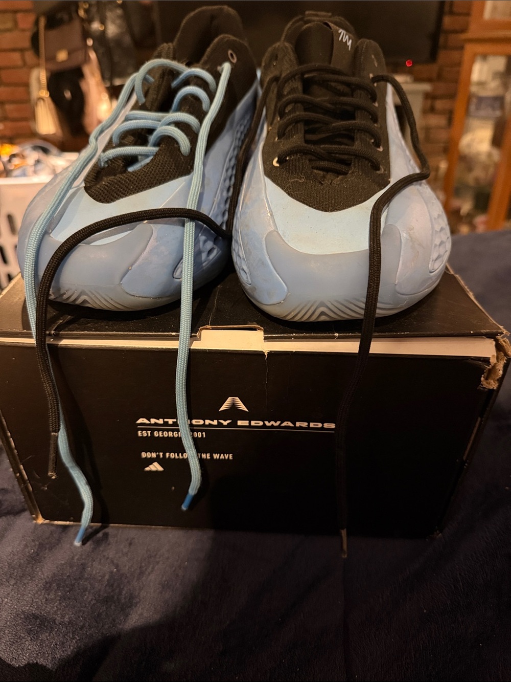 adidas Men's Blue and Black Athletic Sneakers